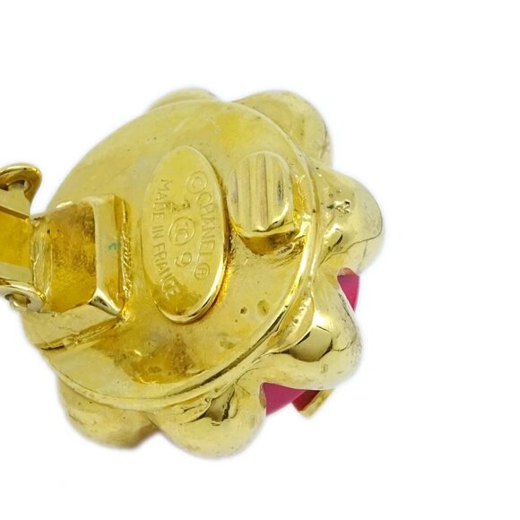 Chanel Button Earrings Gold Clip-On 29 140327 - Picture 3 of 4